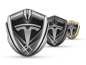 Tesla Emblème Bombé Métal Max Design Solide Métal